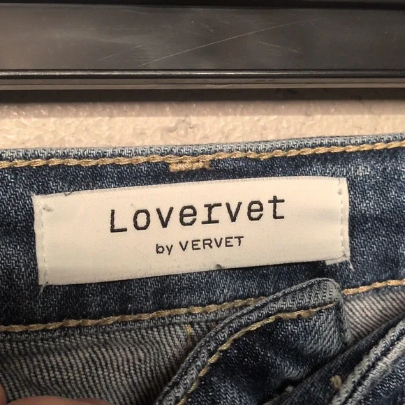 Vervet Lovervet Mid Rise Raw Hem Crop Wide Leg Jeans Size 25 - Picture 3 of 6